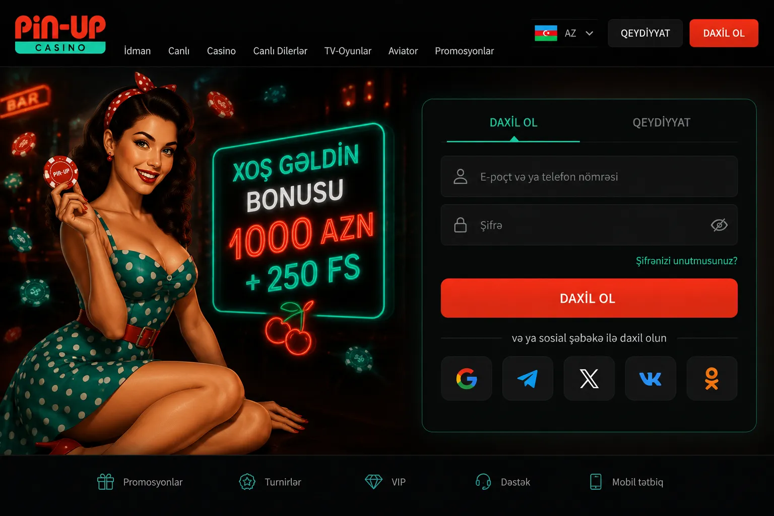 Təsdiqləmə və təhlükəsizlik Pin Up giriş